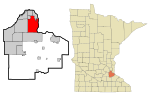 Dakota County Minnesota Incorporated and Unincorporated areas Inver Grove Heights Highlighted